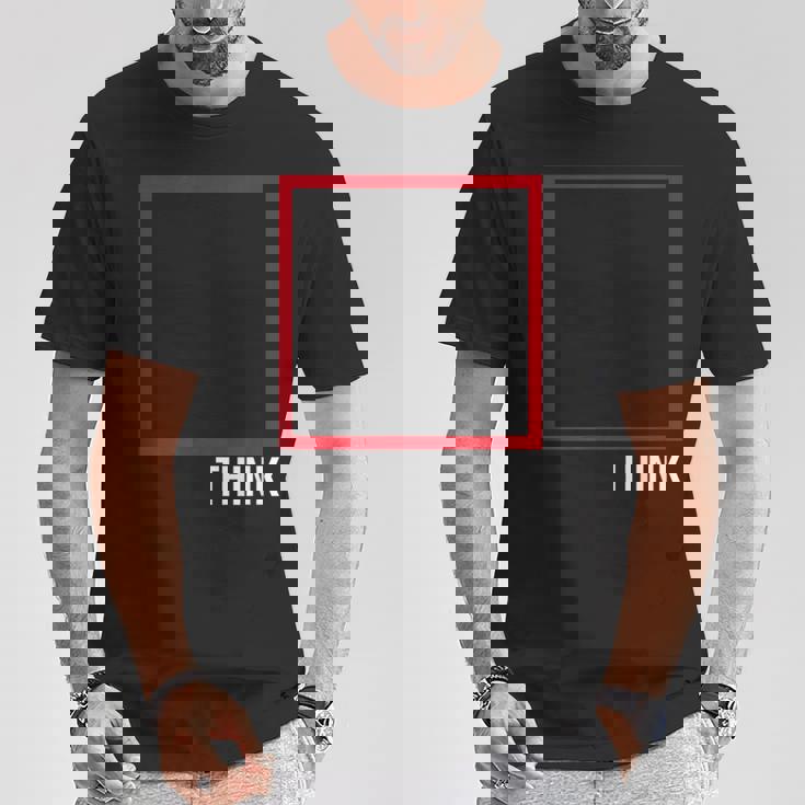 Think Outside The Box 哲学者、本好き、オタクのためのデザイン Tシャツ 面白い贈り物