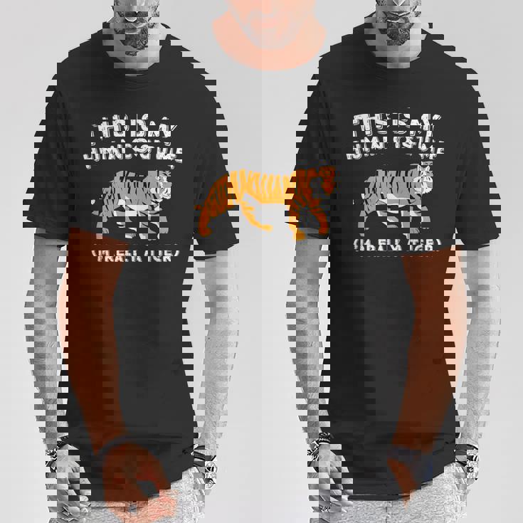 This Is My Human コスチューム I'm Really A Tiger かわいいタイガー Tシャツ 面白い贈り物