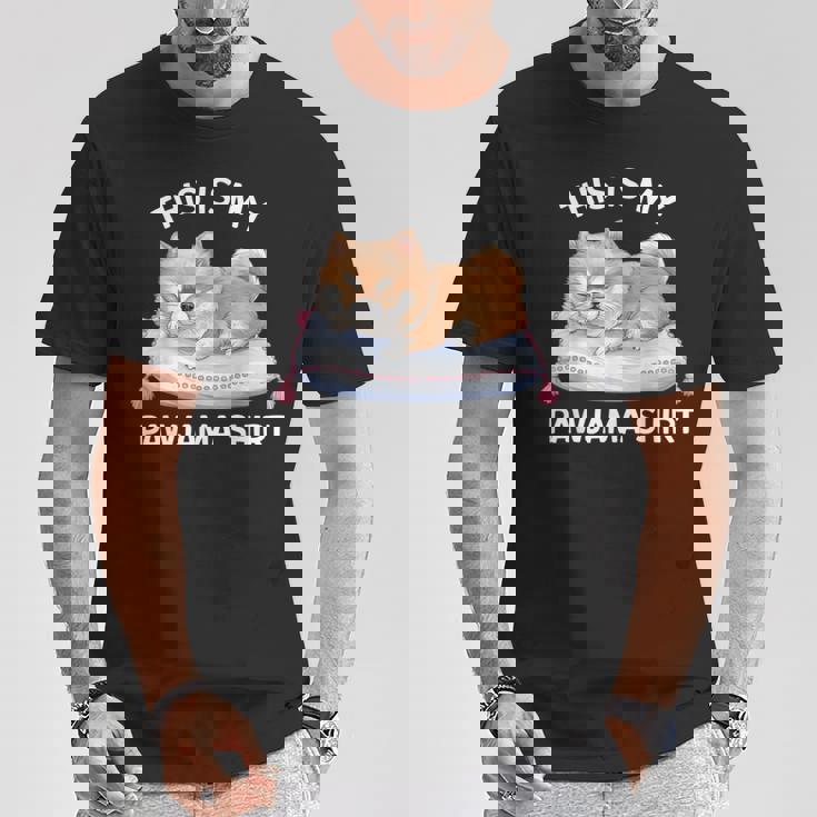 This Is My Pawjama Pomeranian 公式犬用昼寝 Tシャツ 面白い贈り物