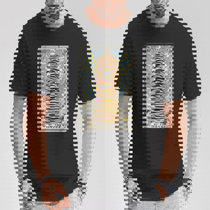 The Tower タロットカード パンケーキタワー 朝食 恋人 パンケーキ Tシャツ 面白い贈り物