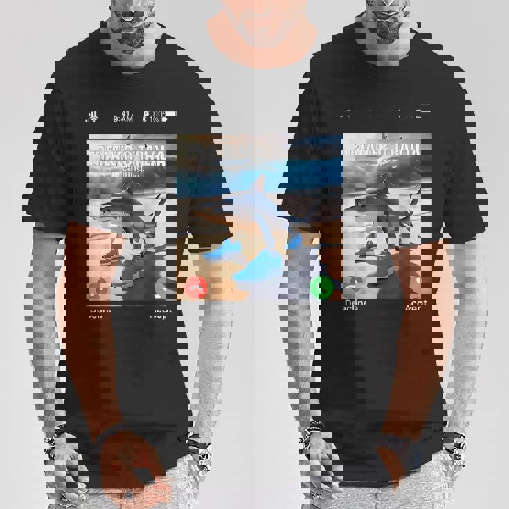 Tralalero Tralala イタリアンブレインロットミーム 電話ミーム Tシャツ 面白い贈り物