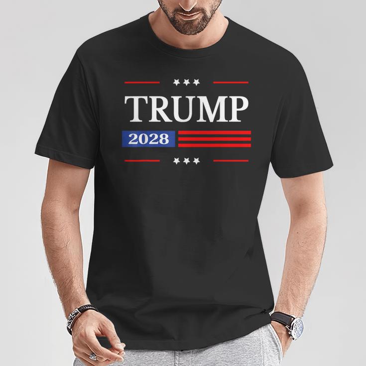 Trump 2028 Flag President Pro Trump 2028 American Flag T-Shirt Lustige Geschenke
