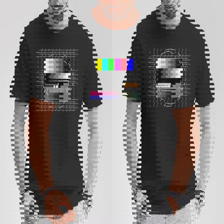 Tvテストパターン カラーバー テストカード スクリーン 懐かしいオタク Tシャツ 面白い贈り物