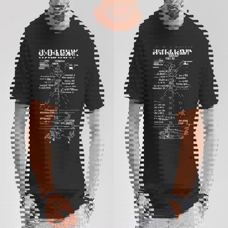 Uh-60 ブラックホーク 攻撃 ヘリコプター スペック ミリタリー ヘロ Uh60 Tシャツ 面白い贈り物