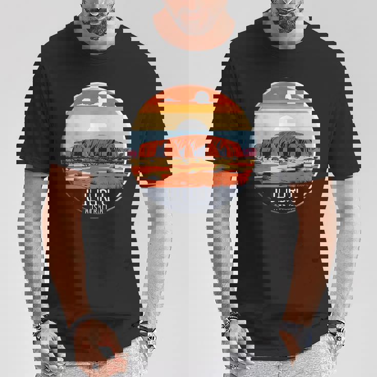 Uluru オーストラリア お土産 エアーズ ロック 記念品 ヴィンテージ 太陽 Tシャツ 面白い贈り物