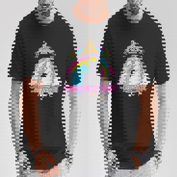 Unicorn Hailatan Devil Death Metal Rainbow Ocult Tシャツ 面白い贈り物