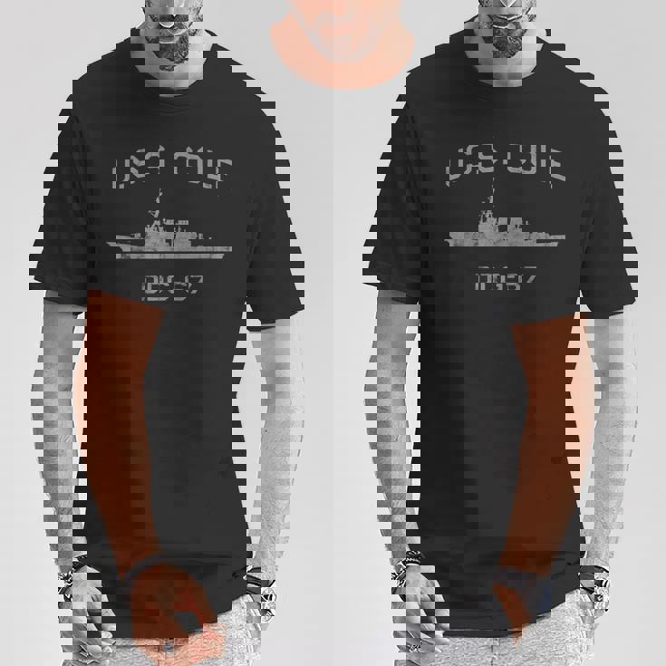 Uss Cole Ddg-67 De Perfil De Línea De Flotación Camiseta unisex Regalos divertidos