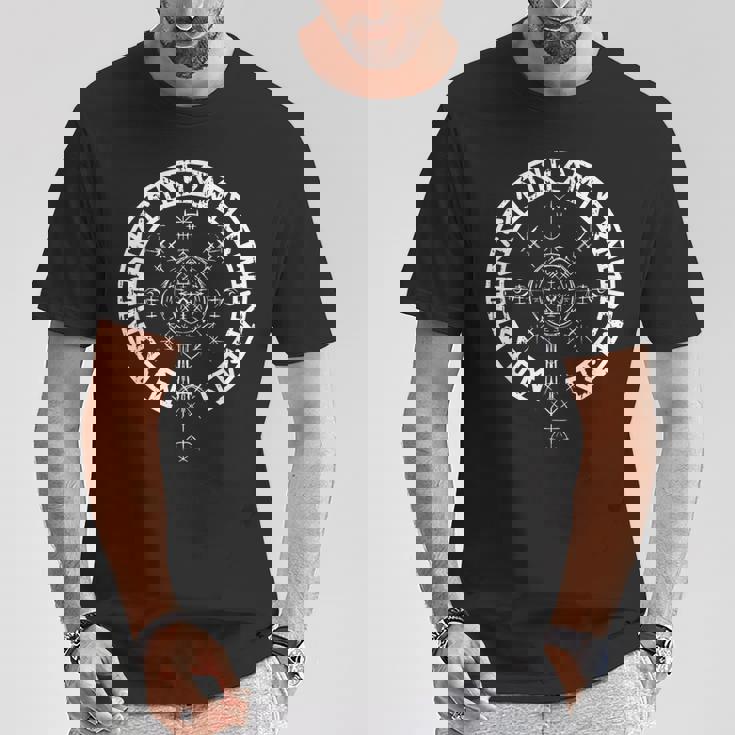 Vegvisir バイキング ルーン文字サークルバイキング Tシャツ 面白い贈り物