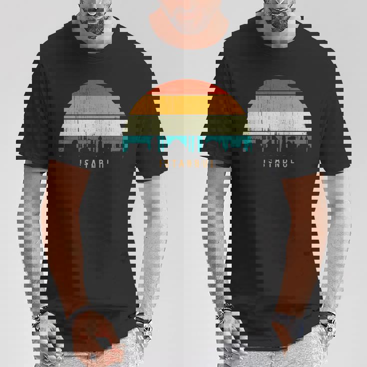 Vintage Retrotyle City Turkeykyline Cityscape Istanbul 長袖tシャツ Tシャツ 面白い贈り物