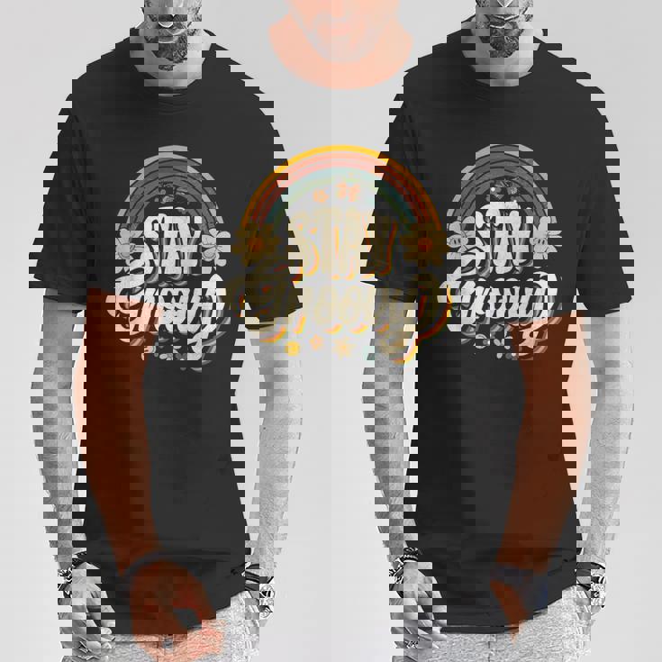 Vintagetay A Groovy 60S 70S Peace Positive Mind ヒッピー Tシャツ 面白い贈り物