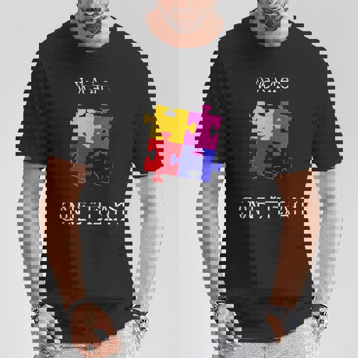 We Are One Team ジグソーパズル付き Tシャツ 面白い贈り物