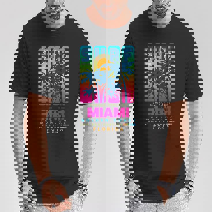 Wear Miami Florida Miami Colorfulunrise Graphic Tシャツ 面白い贈り物