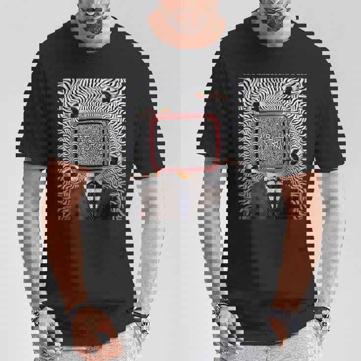 Weirdcore審美的奇妙な目の光学的錯覚オデコール Tシャツ 面白い贈り物