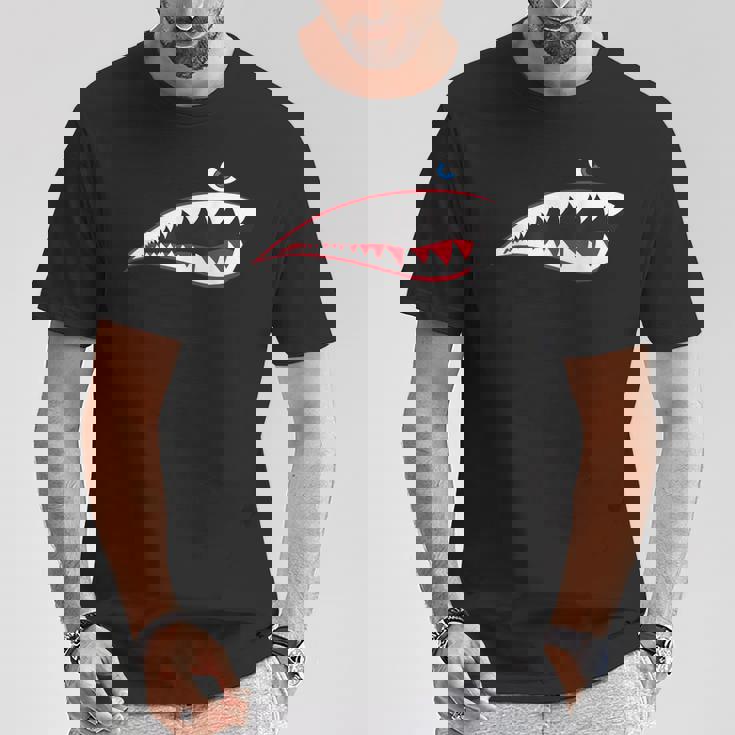 Ww2 ノーズアート第二次世界大戦退役機シャークノーズアート Tシャツ 面白い贈り物