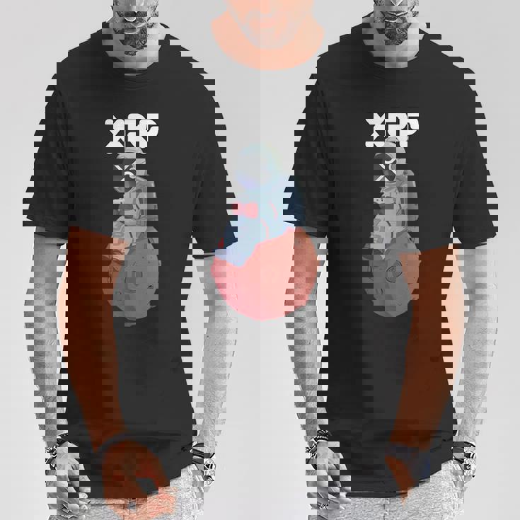 Xrpかわいい月の男暗号通貨電話トレーダー Tシャツ 面白い贈り物