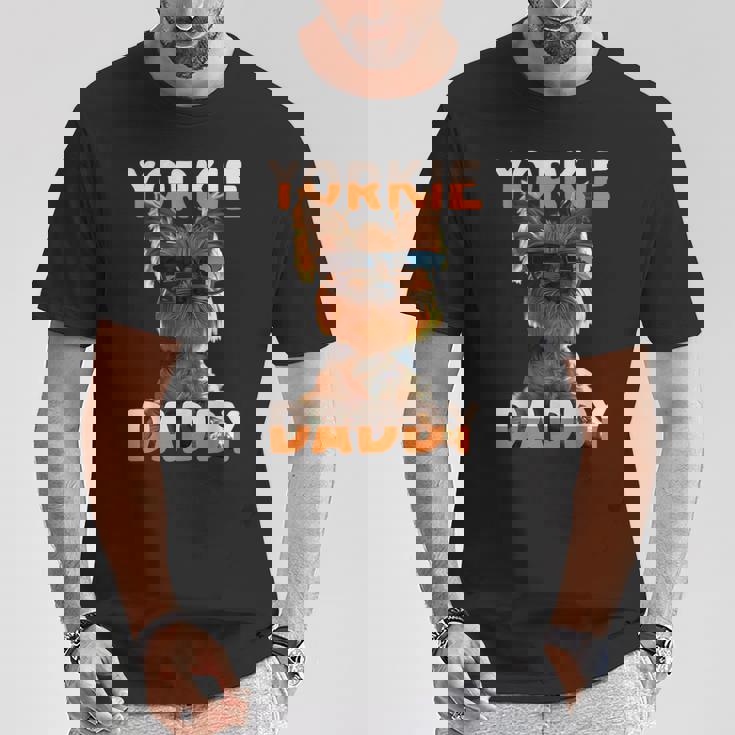 Yorkie Daddyヨーキー パパ 父の日 お父さん スウィート・ヨークシャー・テリア Tシャツ 面白い贈り物