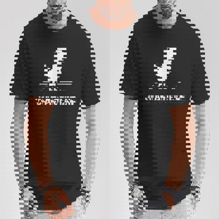 You Are Offline T-Rex 恐竜のラン ピクセルアート 恐竜ゲーム Tシャツ 面白い贈り物