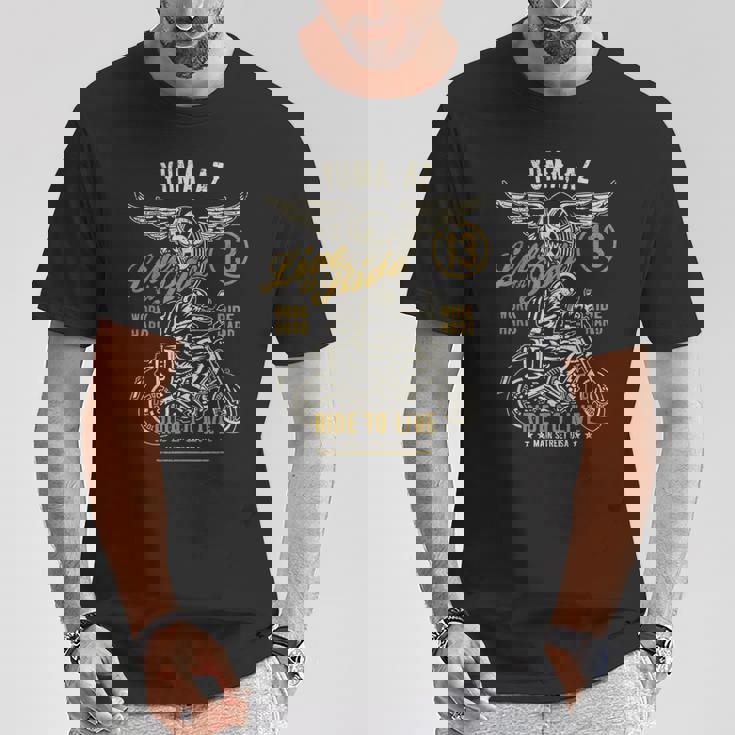 Yuma Az Usa アンティーク調スタイル オートバイデザイン Tシャツ 面白い贈り物