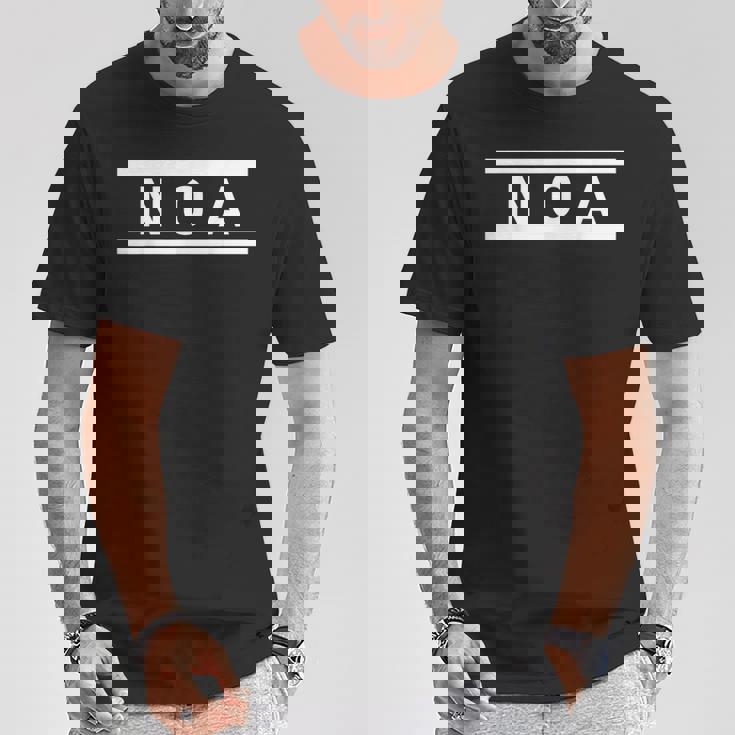 「Noa」ヘボン式「のあ」「ノア」下の名前 ローマ字 名入れ 名乗り ラテン文字 綴り Tシャツ 面白い贈り物