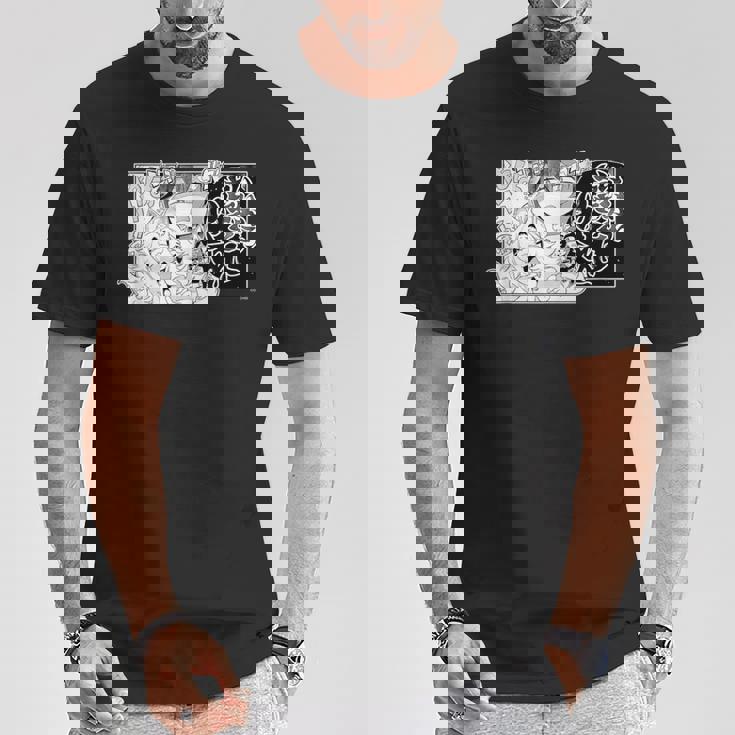 【大神ミオ】『ヤマト神想怪異譚』漫画コマtシャツ（本人セレクト 日本語） Tシャツ 面白い贈り物