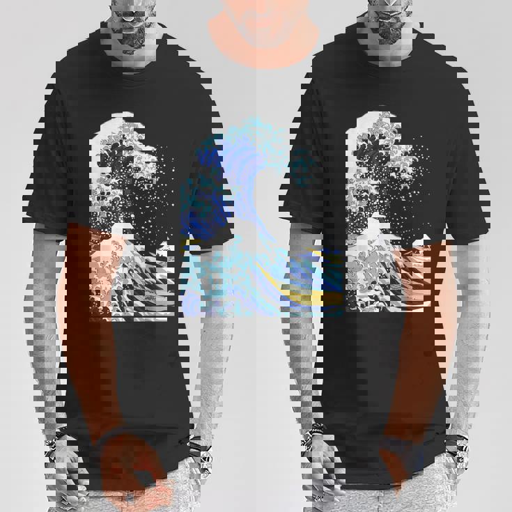 【神奈川沖浪裏】葛飾北斎 和柄 日本のお土産 贈り物 ギフト Tシャツ 面白い贈り物