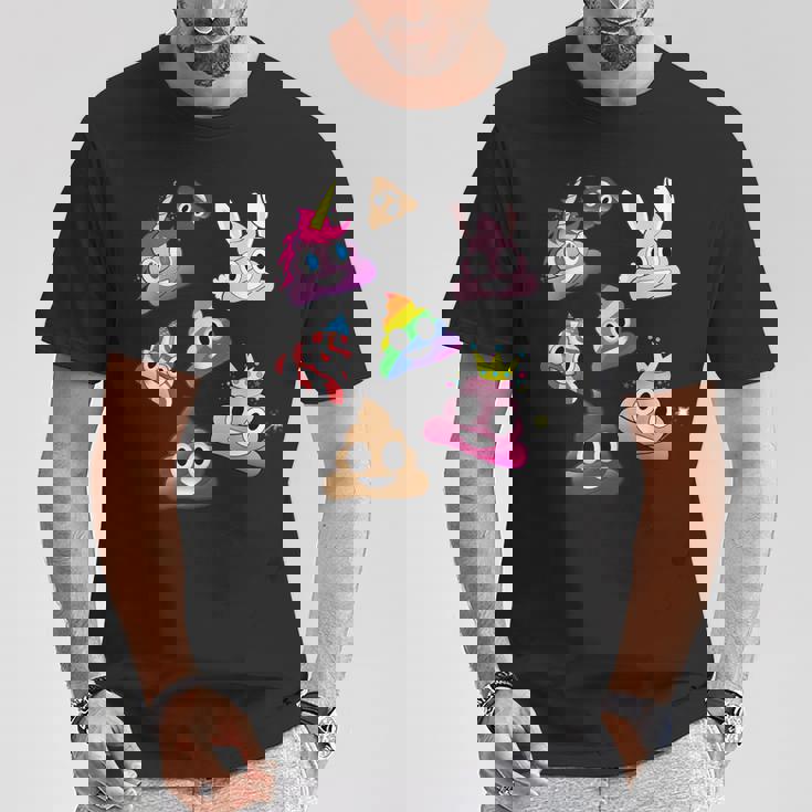 うんこマーク愚かな楽しいワッキーユニコーンバニープリンセスレインボー Tシャツ 面白い贈り物