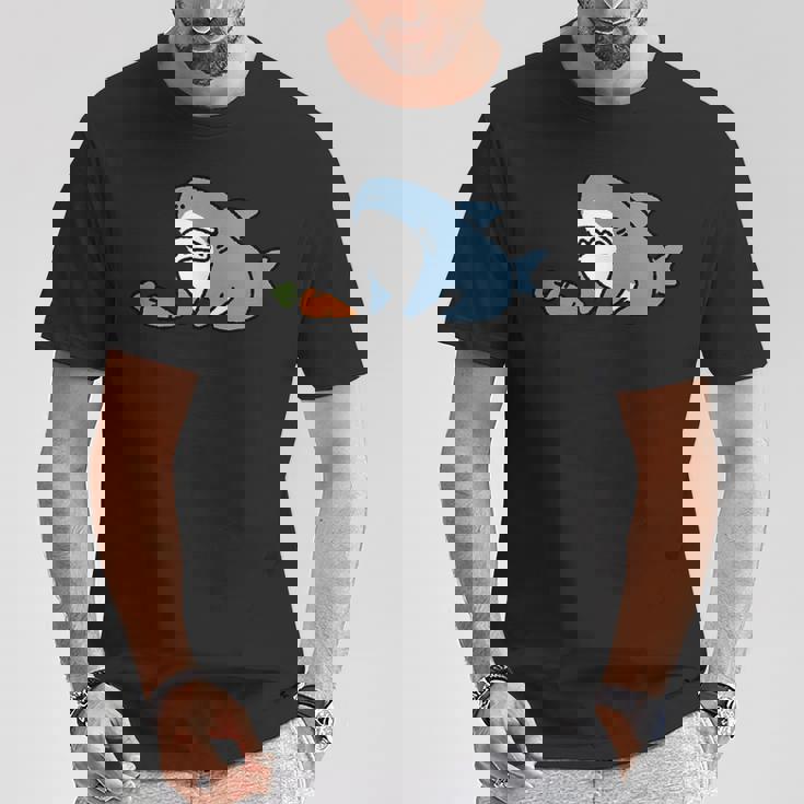 うシャぎ サメウサギ おもしろ 変な Tシャツ 面白い贈り物