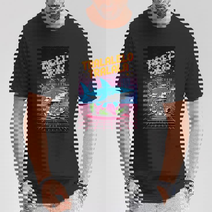 おもしろイタリアンゲーマー ミーム トララレロ トラララ 8ビット シャーク キッズ Tシャツ 面白い贈り物