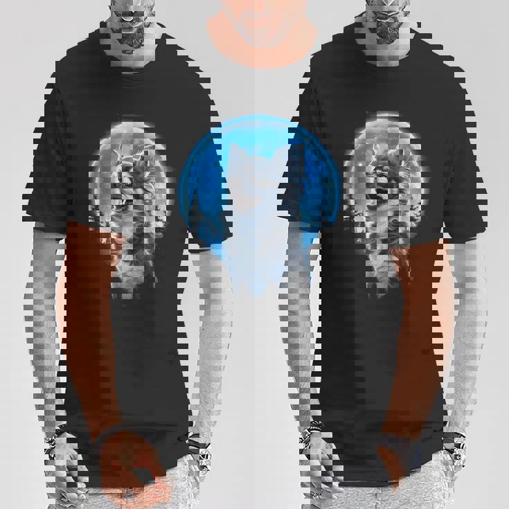 おもしろチワワ吠え月 チワワオーナー。 Tシャツ 面白い贈り物