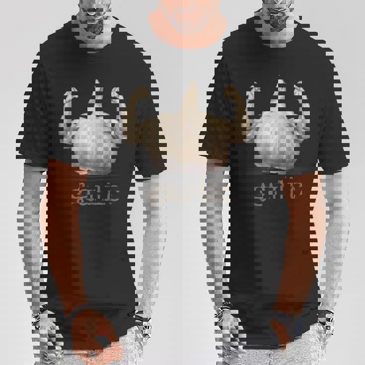 おもしろニンニクデザイン Tシャツ 面白い贈り物