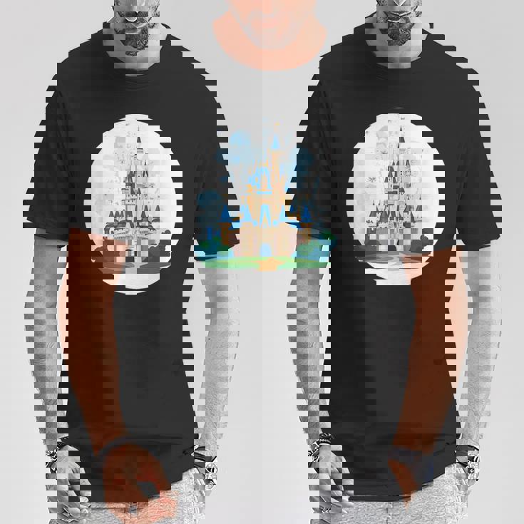 お城ファンのための花火のある素晴らしい魔法の王国 Tシャツ 面白い贈り物