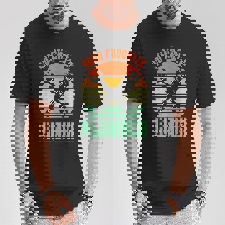 お気に入りの水道屋さん パイプフィッター パイプ 配管工事 配管工 Tシャツ 面白い贈り物