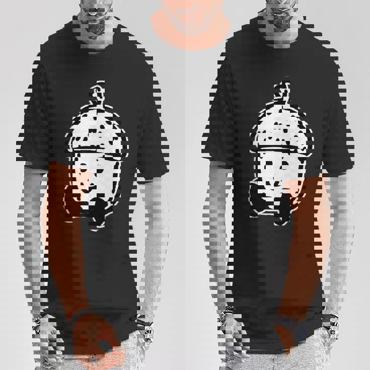 かわいい どんぐり 笑顔 ハッピー どんぐり ブラックワーク ミニマリスト Tシャツ 面白い贈り物