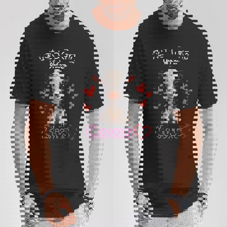 かわいい ホルスタイン 牛 の – ' Just A Girl Who Loves Cows ' デザイン Tシャツ 面白い贈り物