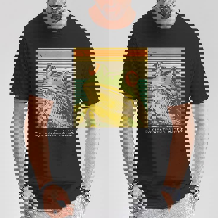 かわいい 面白い レトロ カエル Tシャツ 面白い贈り物