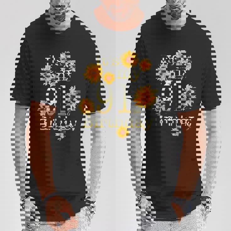 かわいいひまわり Its My 91歳の誕生日 91歳の誕生日 Tシャツ 面白い贈り物