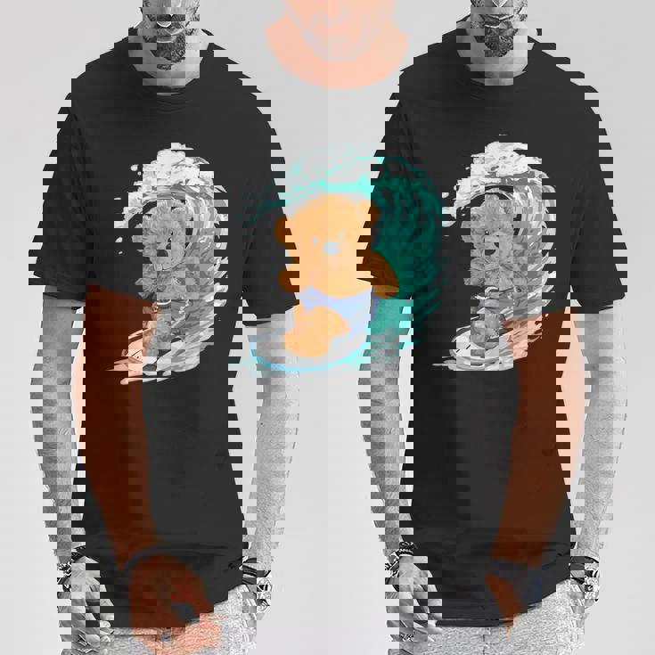 かわいいサーファーのテディベア。 Tシャツ 面白い贈り物