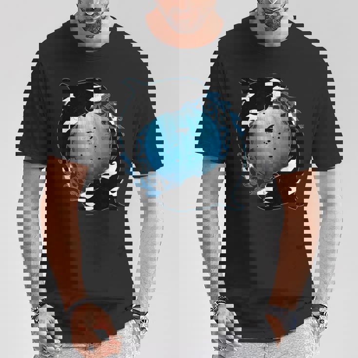 かわいいシャチキラークジラ Tシャツ 面白い贈り物