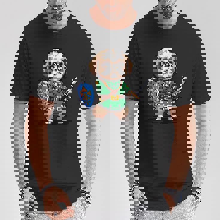 かわいいシーズー犬 レトロビデオゲームキャラクター Tシャツ 面白い贈り物