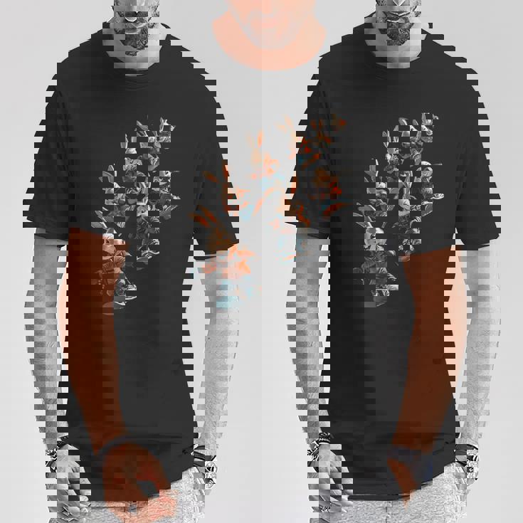 かわいいスノーボードウサギの漫画アート Tシャツ 面白い贈り物