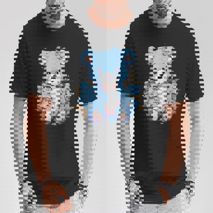 かわいいテディベアと花と一緒に I テディベア Tシャツ 面白い贈り物