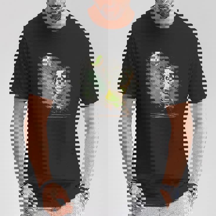 かわいいバレーボール・パンダ Tシャツ 面白い贈り物