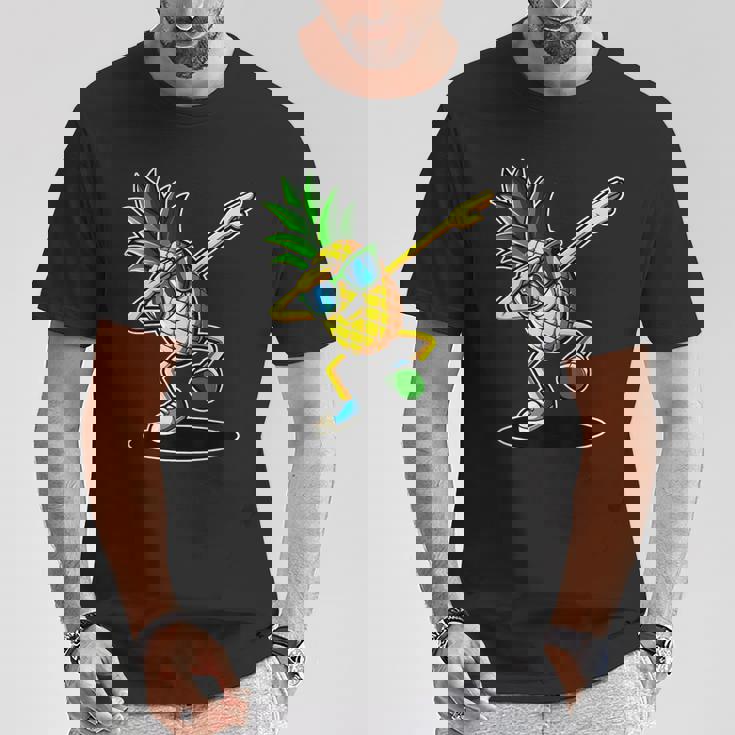 かわいいパイナップルダビングダンシングシャツ 面白いキッズプリント Tシャツ 面白い贈り物