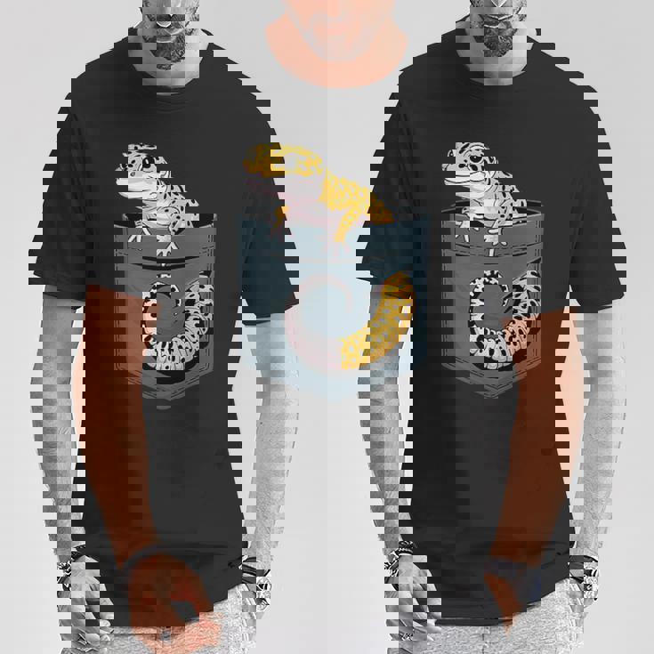 かわいいヒョウゲッコ トカゲ爬虫類 ヒョウ ヤモリのお父さん用 Tシャツ 面白い贈り物