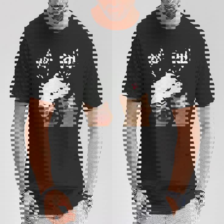 かわいいボンゴ猫遊びポップ猫ミーム Tシャツ 面白い贈り物