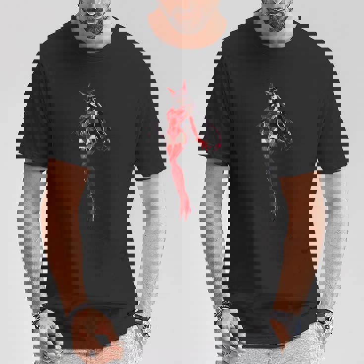 かわいい和風和風赤と黒 Tシャツ 面白い贈り物