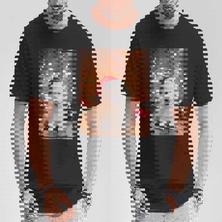 かわいい子犬の動物のクリスマス–サモエド犬のグラフィック Tシャツ 面白い贈り物