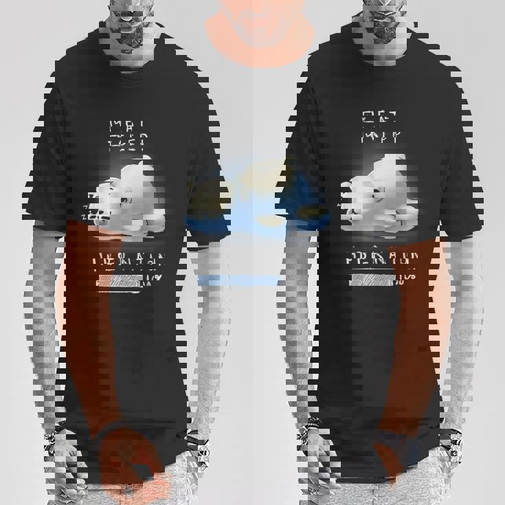 かわいい怠け者のシロクマの冬眠 Tシャツ 面白い贈り物