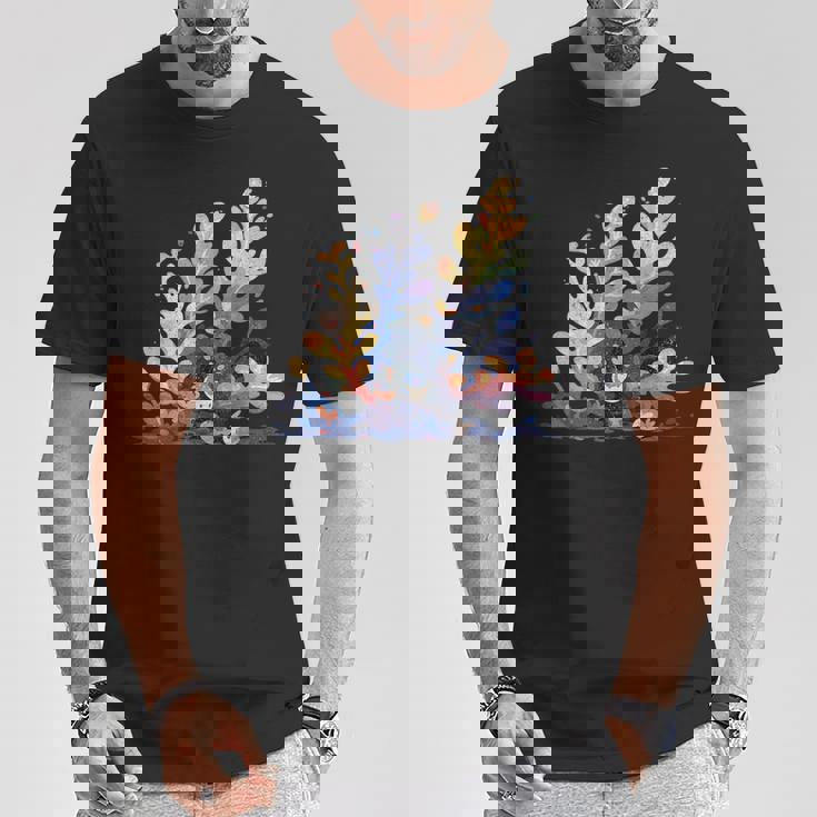 かわいい水彩 ウミウシの昆布の葉 羊 海洋の葉 ナメクジ Tシャツ 面白い贈り物