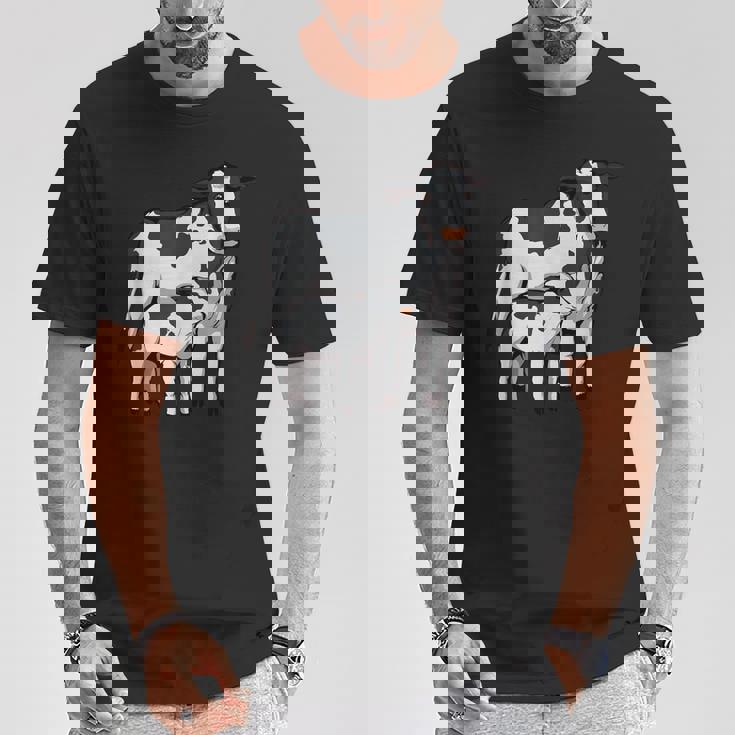 かわいい牛の絵 牛のアート 子牛 牛 母牛 Tシャツ 面白い贈り物